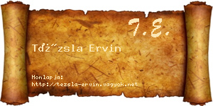 Tézsla Ervin névjegykártya