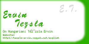 ervin tezsla business card